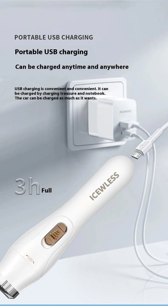 Portable Electric Lady Shaver - Armpit, Bikini, Arm, Leg & Face Hair Removal - Painless