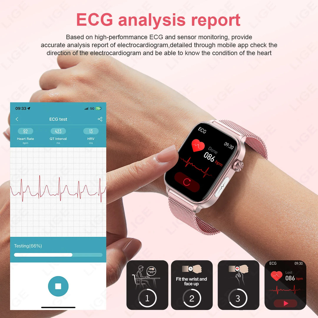 Smart Watch for Women - Heart Rate Health Tracker Menstrual Monitor