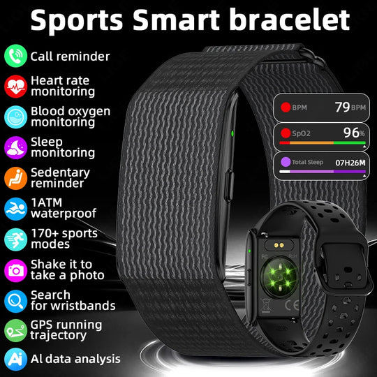 GPS Smart Watch - Heart Rate Blood Pressure Health Tracker Call Reminder
