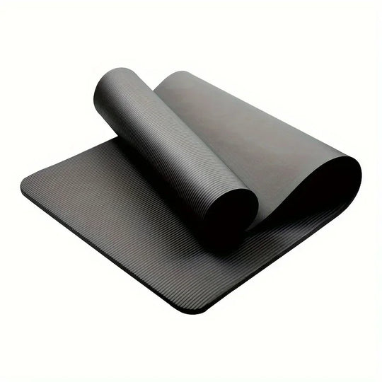 Thick Non-Slip Yoga Mat - Durable NBR Rubber for Home Fitness & Workouts