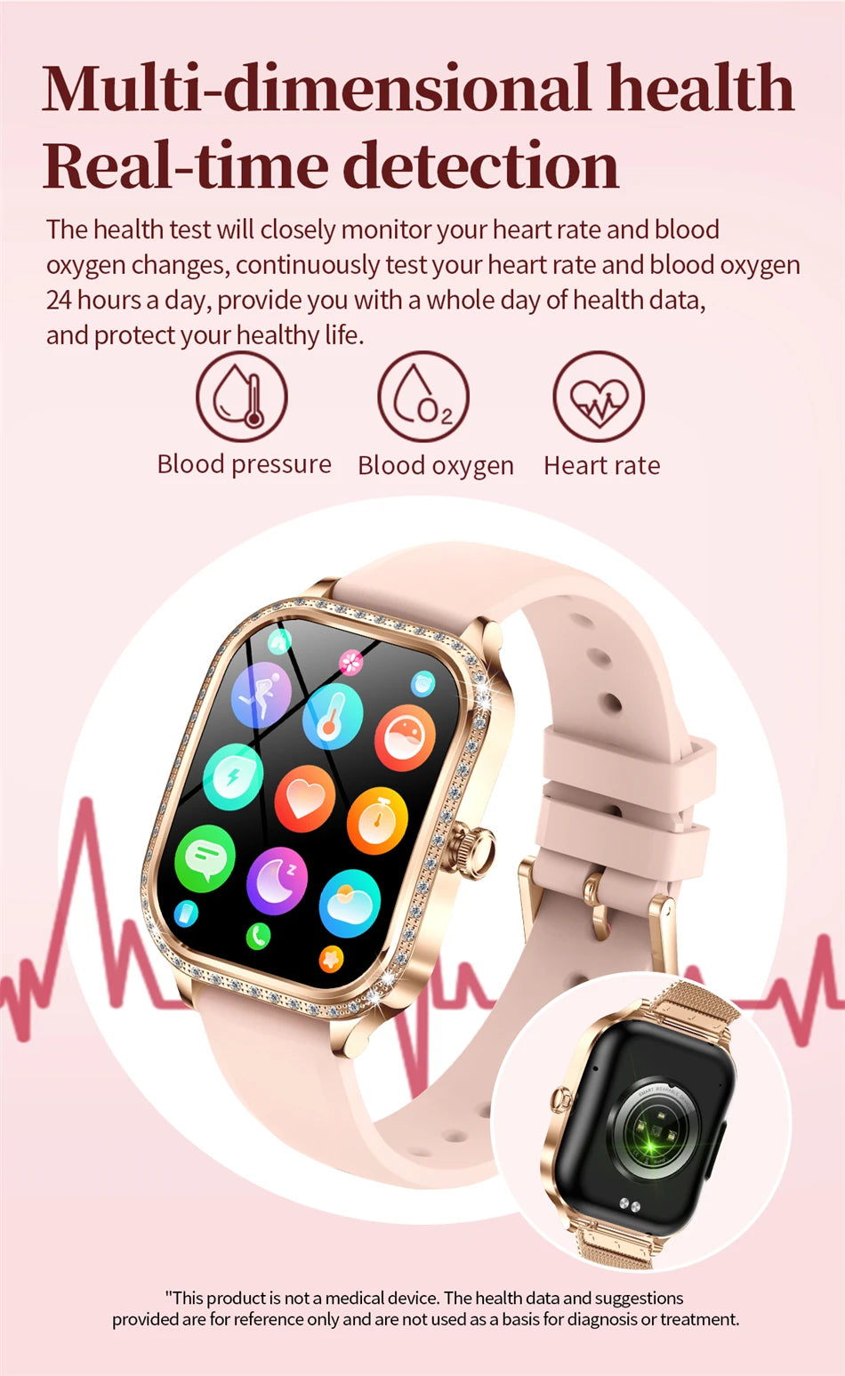 Luxury Smart Watch for Women - 1.75" HD Bluetooth Call Heart Rate Fitness Tracker