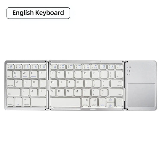 Foldable Bluetooth Keyboard with Touchpad - Mini Wireless Keyboard for Tablet iPad Phone Windows Android iOS