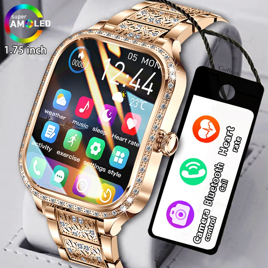 Luxury Smart Watch for Women - 1.75" HD Bluetooth Call Heart Rate Fitness Tracker