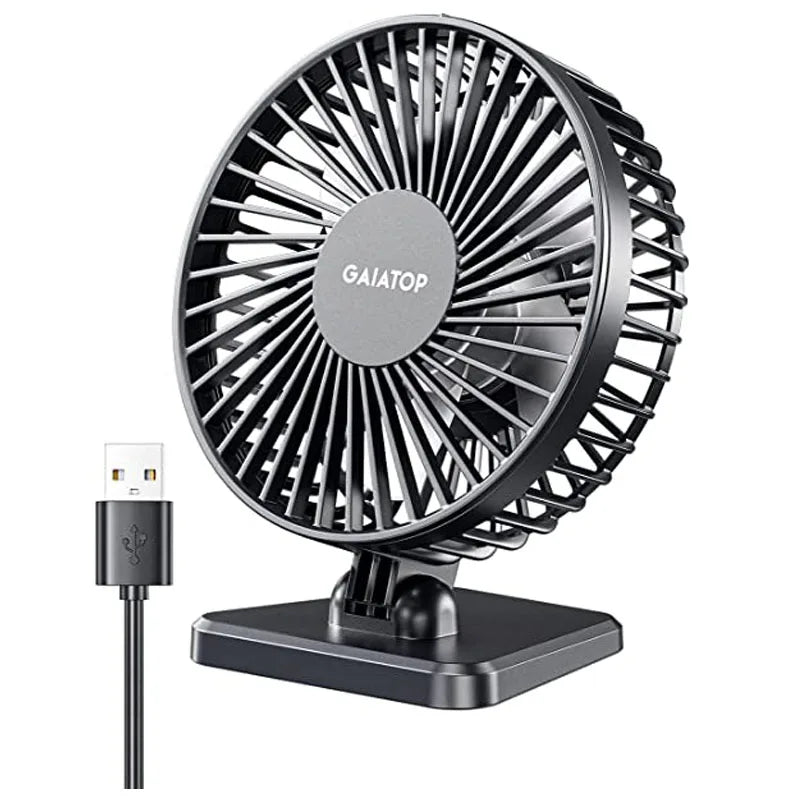 GAIATOP Mini USB Desktop Fan - Portable Quiet Cooling Fan with 3 Speed Settings