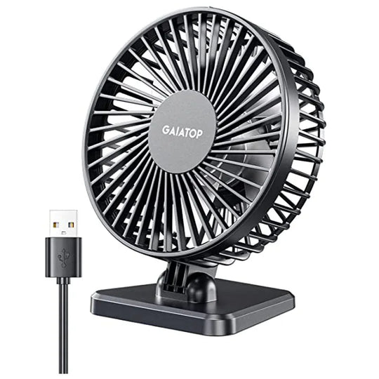 GAIATOP Mini USB Desktop Fan - Portable Quiet Cooling Fan with 3 Speed Settings