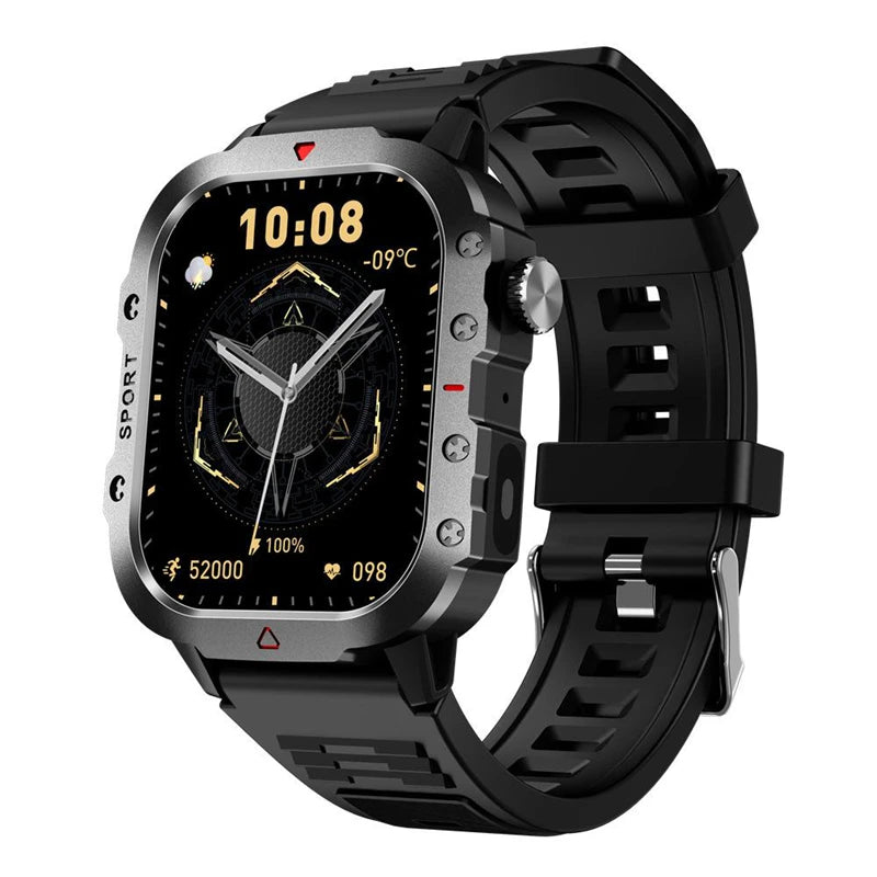 Military Smart Watch for Men - IP68 Outdoor Sports Fitness Tracker with Bluetooth Call