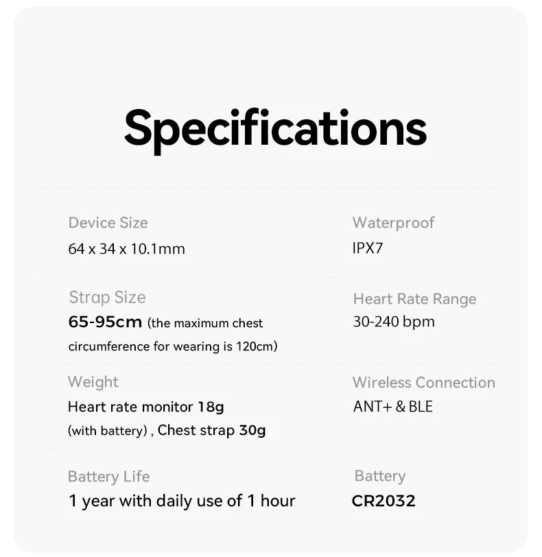 Heart Rate Monitor Sensor - Waterproof Bike Computer Fitness Tracker