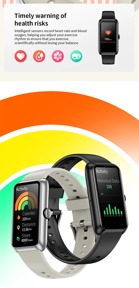 Fitness Tracker with Heart Rate & Sleep Monitor - Waterproof Smart Watch for Women & Men