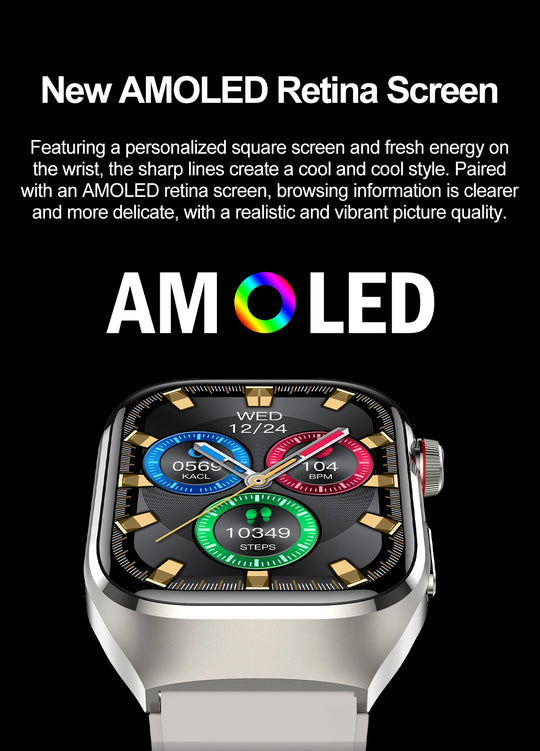 ECG+PPG Health Smartwatch - Heart Rate, Blood Pressure & BT Call Monitor
