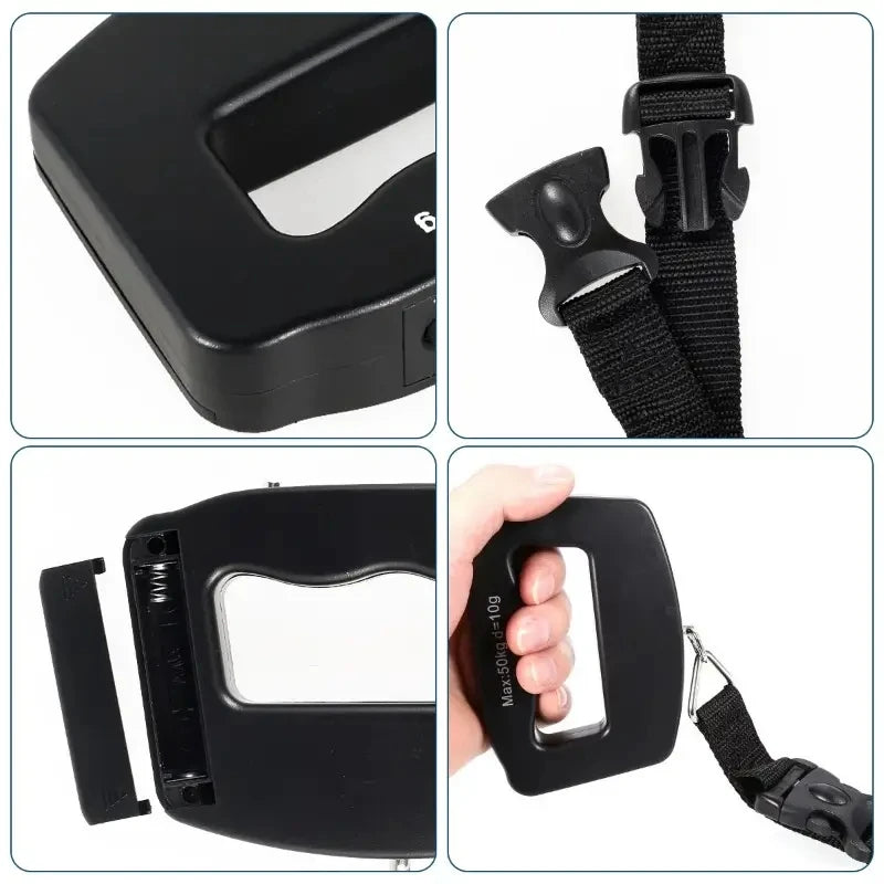 Digital Luggage Scale - 50kg Portable Travel Hanging Scale with LCD Backlight