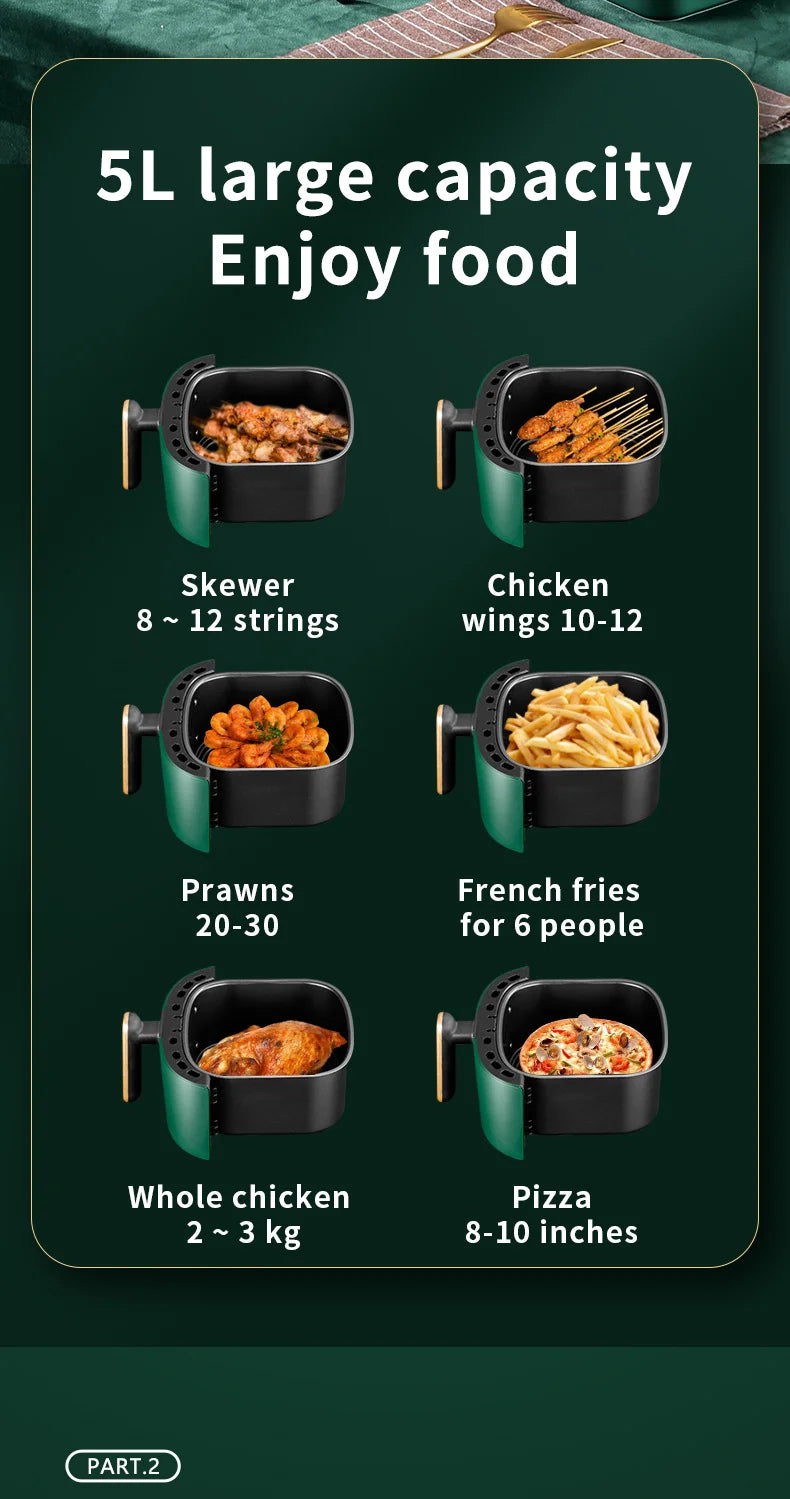 5L Smart Electric Air Fryers