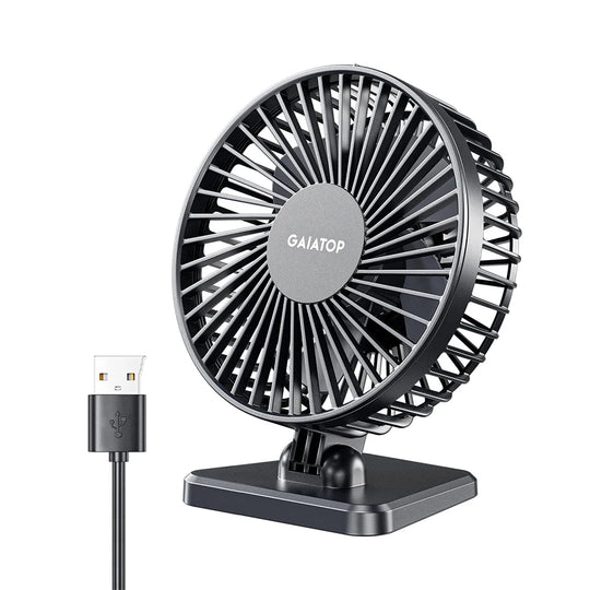 GAIATOP Mini USB Desktop Fan - Portable Quiet Cooling Fan with 3 Speed Settings