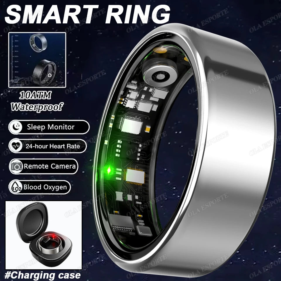Smart Ring - Blood Oxygen Heart Rate Sleep Monitor GPS Tracking Waterproof
