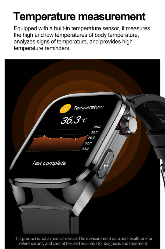 ECG+PPG Health Smartwatch - Heart Rate, Blood Pressure & BT Call Monitor