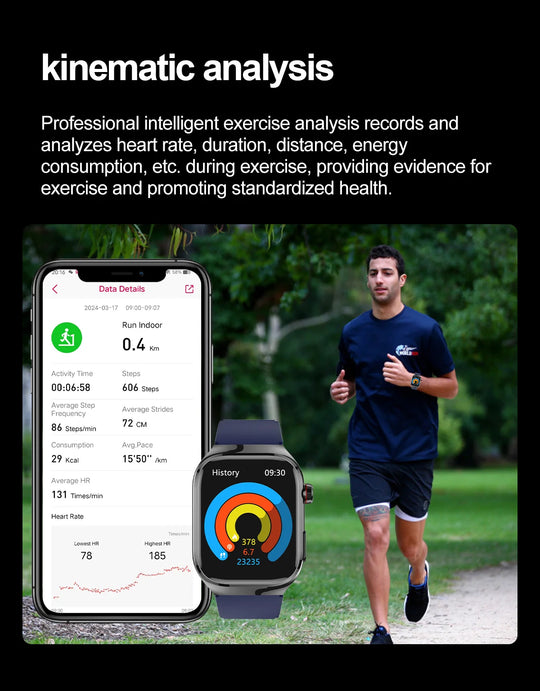 ECG+PPG Health Smartwatch - Heart Rate, Blood Pressure & BT Call Monitor