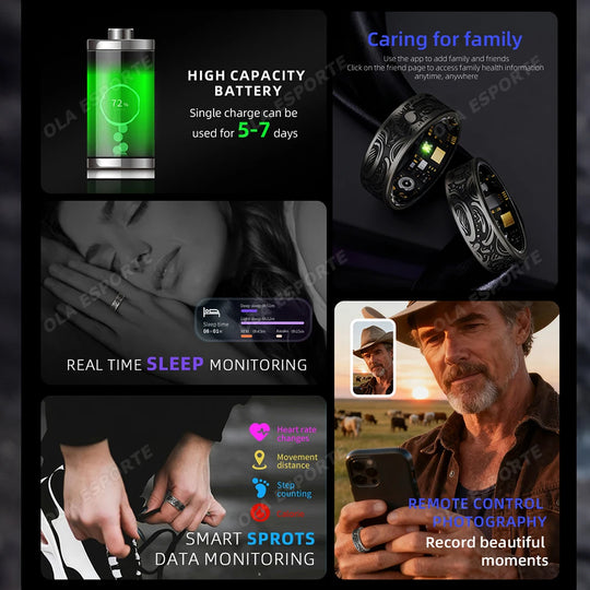 Smart Ring - Heart Rate Sleep Monitor IP68 Waterproof