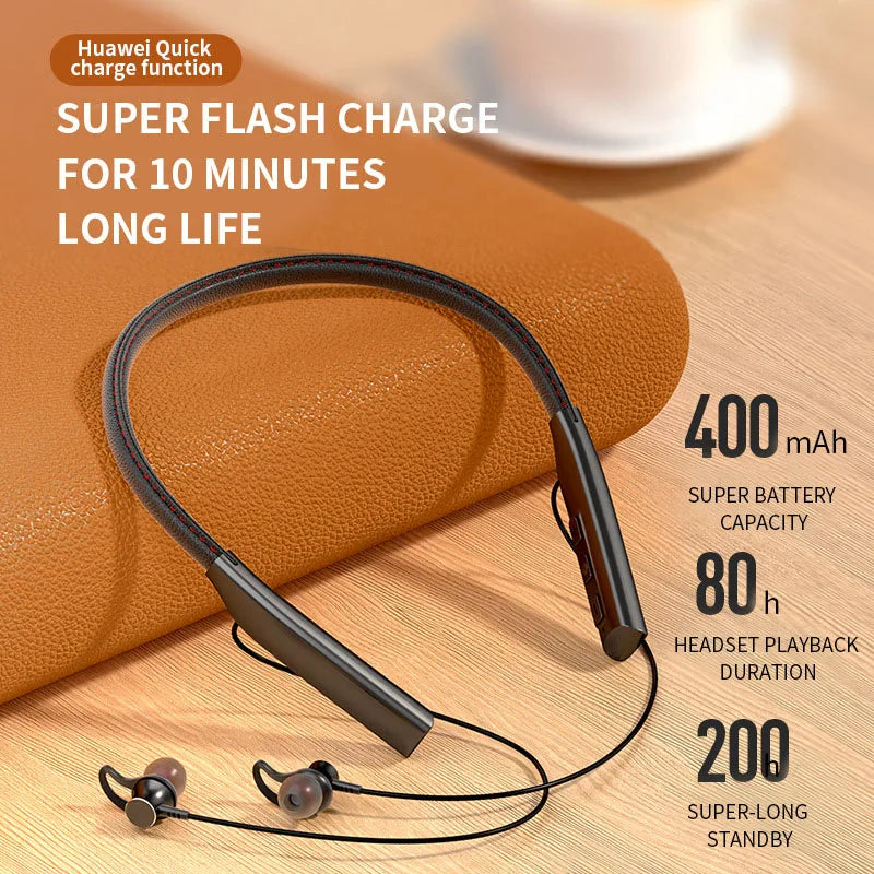 Magnetic Neckband Bluetooth Earphones - Wireless Sport Headset with Mic
