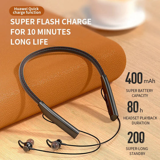 Magnetic Neckband Bluetooth Earphones - Wireless Sport Headset with Mic