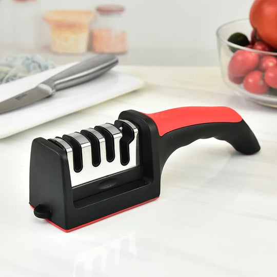 Kitchen Knife Sharpener - 4-Stage Hand-Held Sharpening Tool for All Knives