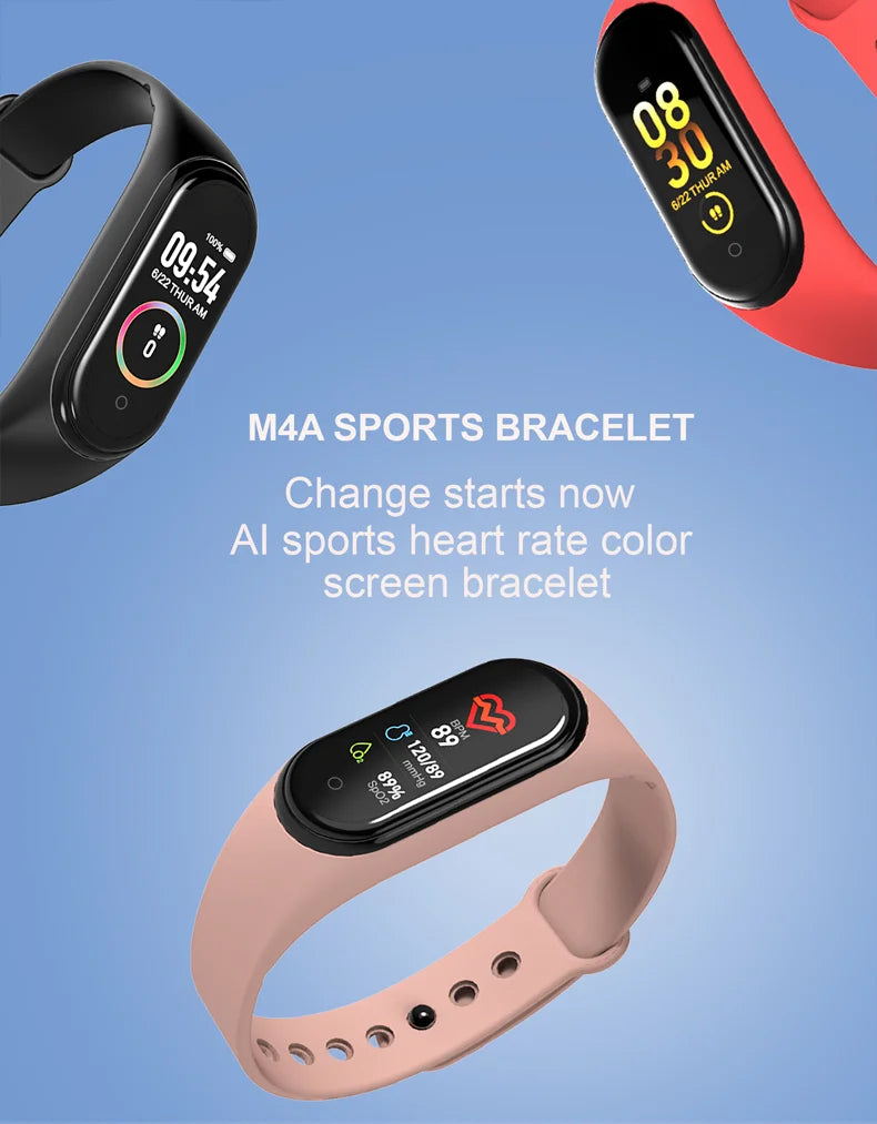 Smart Watch Wristband - Waterproof Blood Pressure Heart Rate Monitor