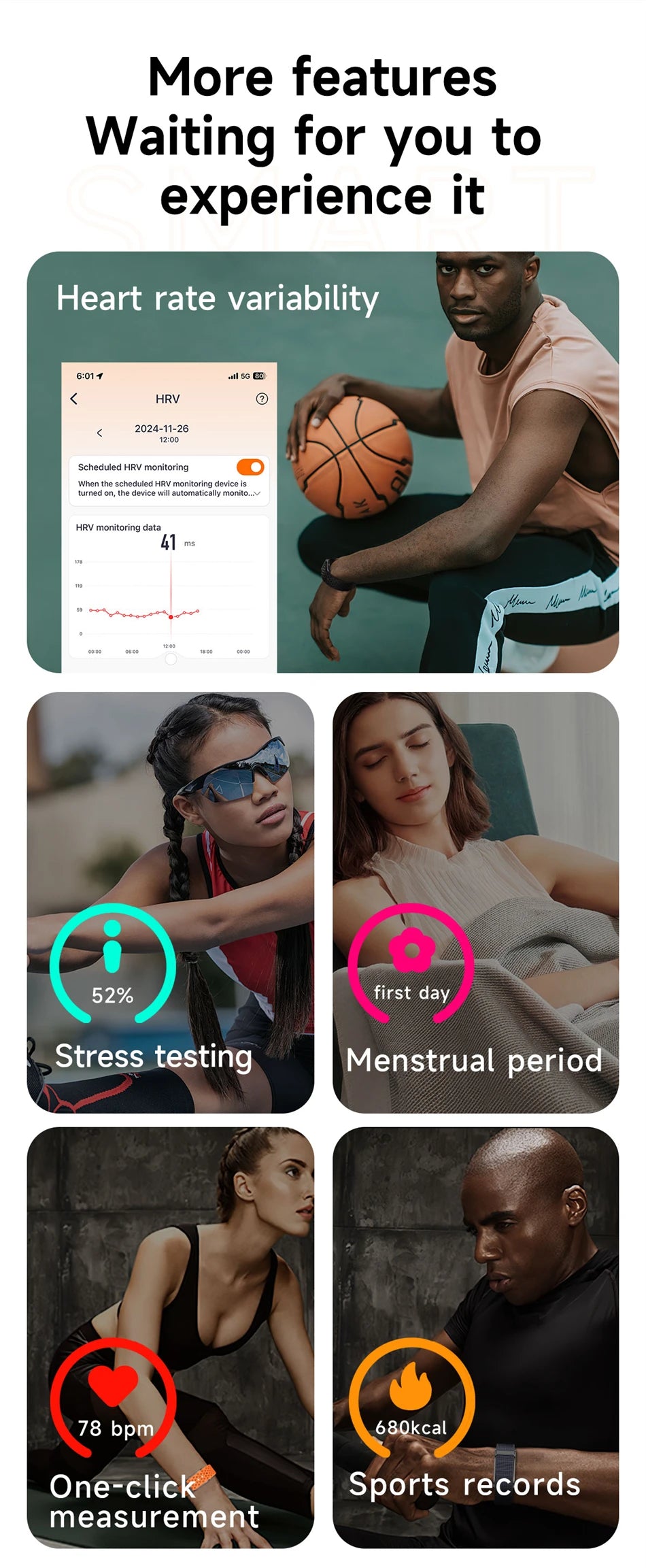 Smart Ring - Sleep & Activity Tracking with Heart Rate Monitor