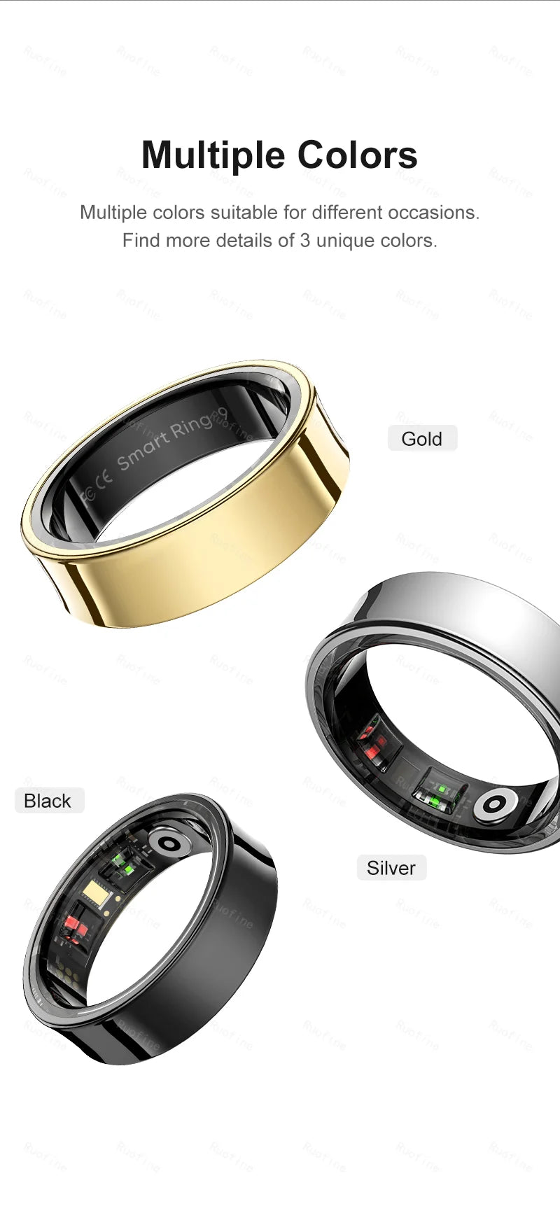 Smart Ring Fitness Tracker - Waterproof Health Monitor