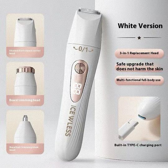 Portable Electric Lady Shaver - Armpit, Bikini, Arm, Leg & Face Hair Removal - Painless