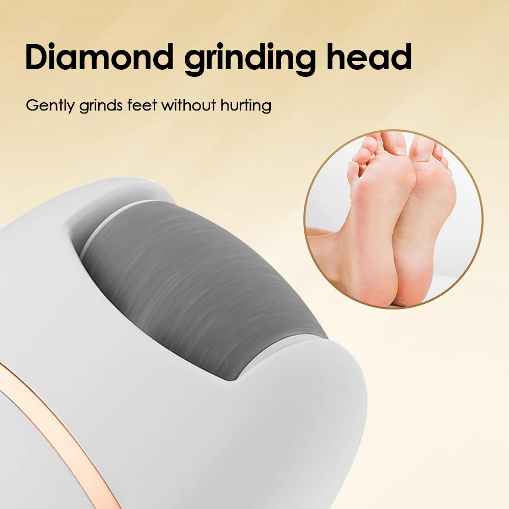 Electric Foot Callus Remover - Rechargeable Pedicure Tool, 2-Speed, LED Light, Diamond Grinding Head