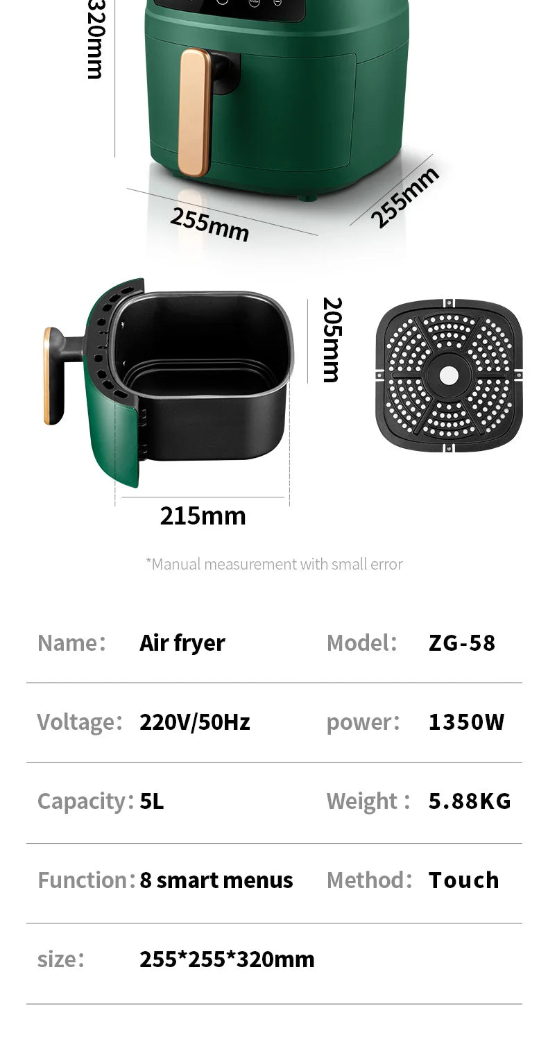 5L Smart Electric Air Fryers