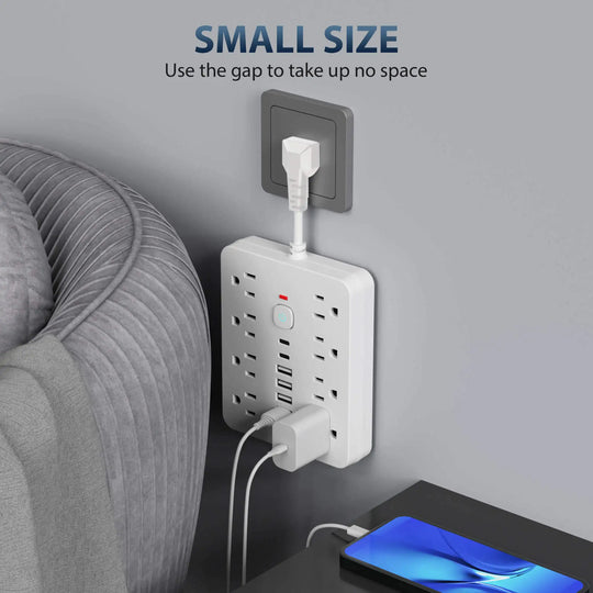 Power Strip - 8 AC Outlets & 6 USB Ports with Surge Protection & Type-C