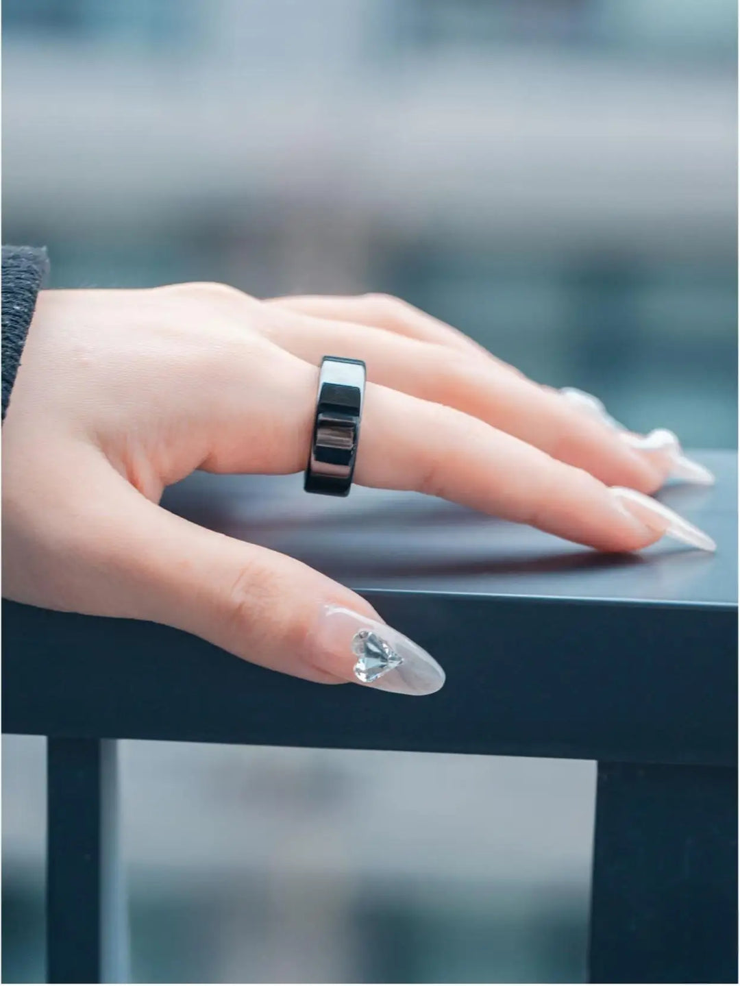 Smart Ring Fitness Tracker - Heart Rate Sleep Monitor with Charging Case