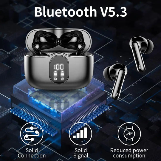 Wireless Earbuds Bluetooth 5.3 - 4 ENC Mics, 36H Playtime & LED Display