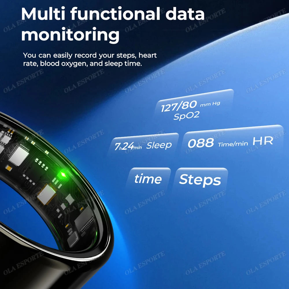 Smart Ring - Bluetooth Health Monitor Heart Rate Blood Oxygen Tracker