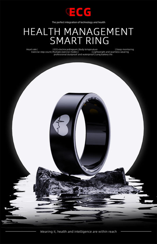 ECG Smart Ring - Heart Rate Body Temperature Health Tracker