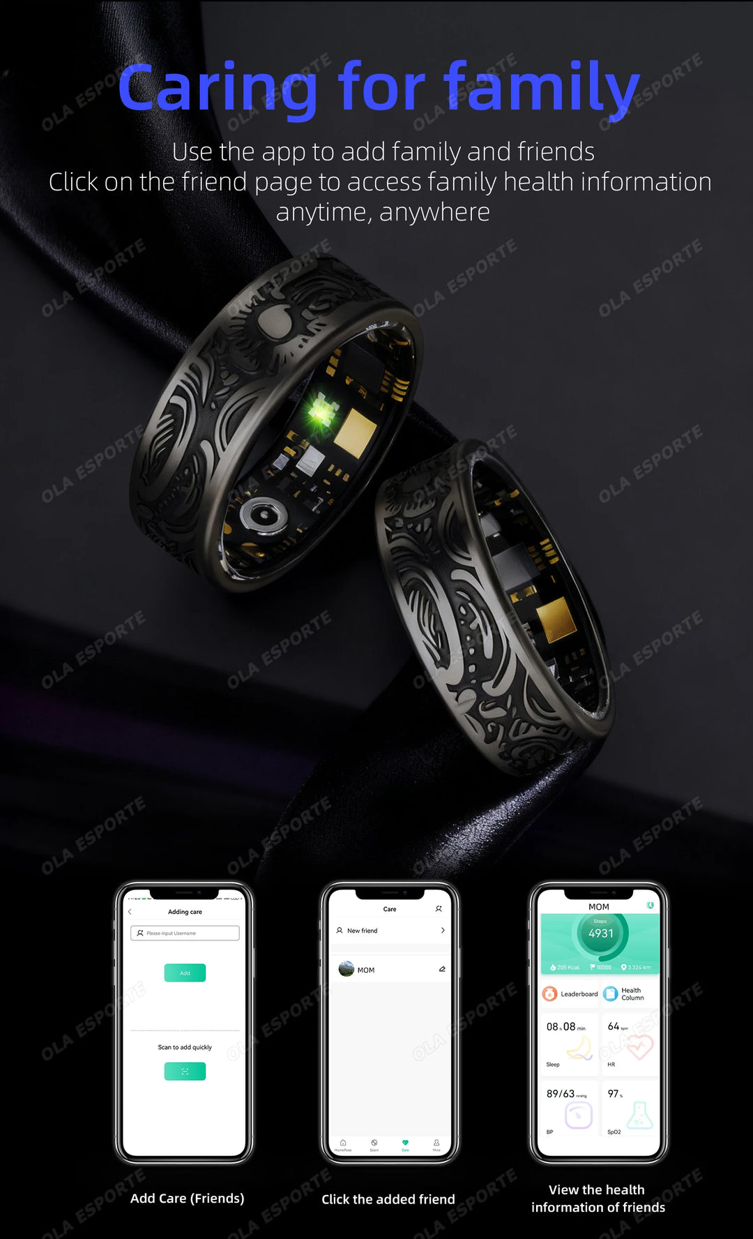 Smart Ring - Heart Rate Sleep Monitor IP68 Waterproof