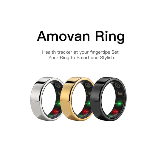 Smart Ring Fitness Tracker - Heart Rate Sleep Monitor with Charging Case
