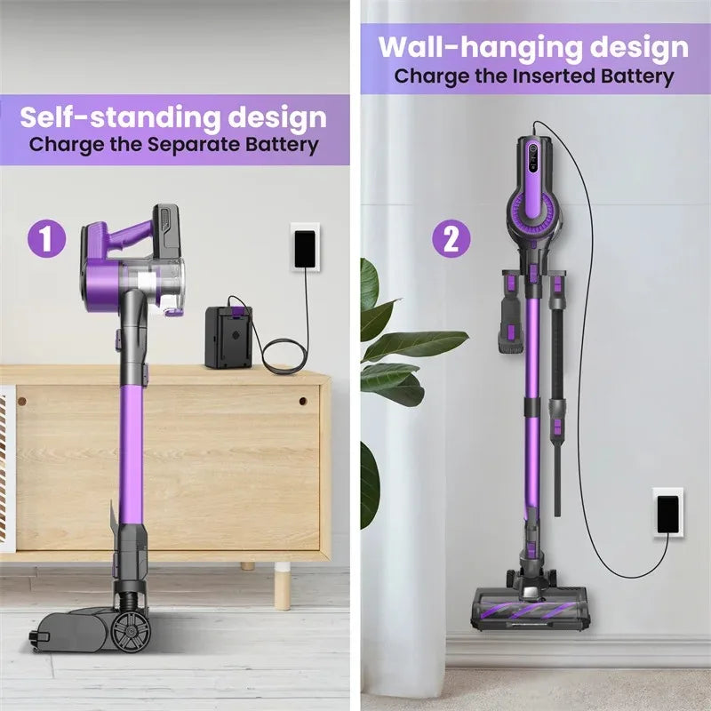 Cordless Vacuum Cleaner - 30KPa 8-in-1 Stick for Hardwood Floors, Pet Hair & Car