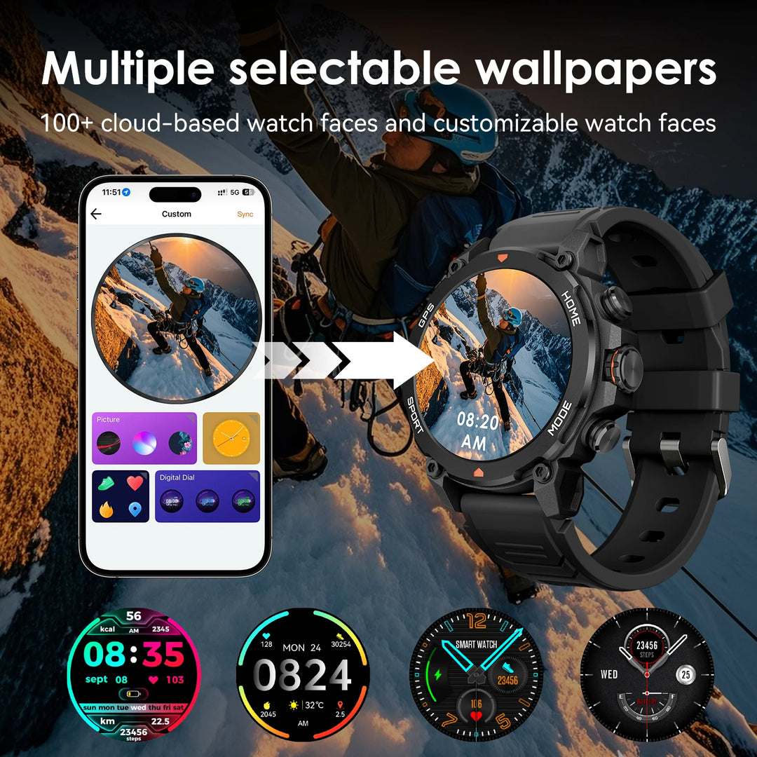 GPS Smartwatch - 1.43" AMOLED AI Sport Fitness Tracker with Bluetooth Call & Compass