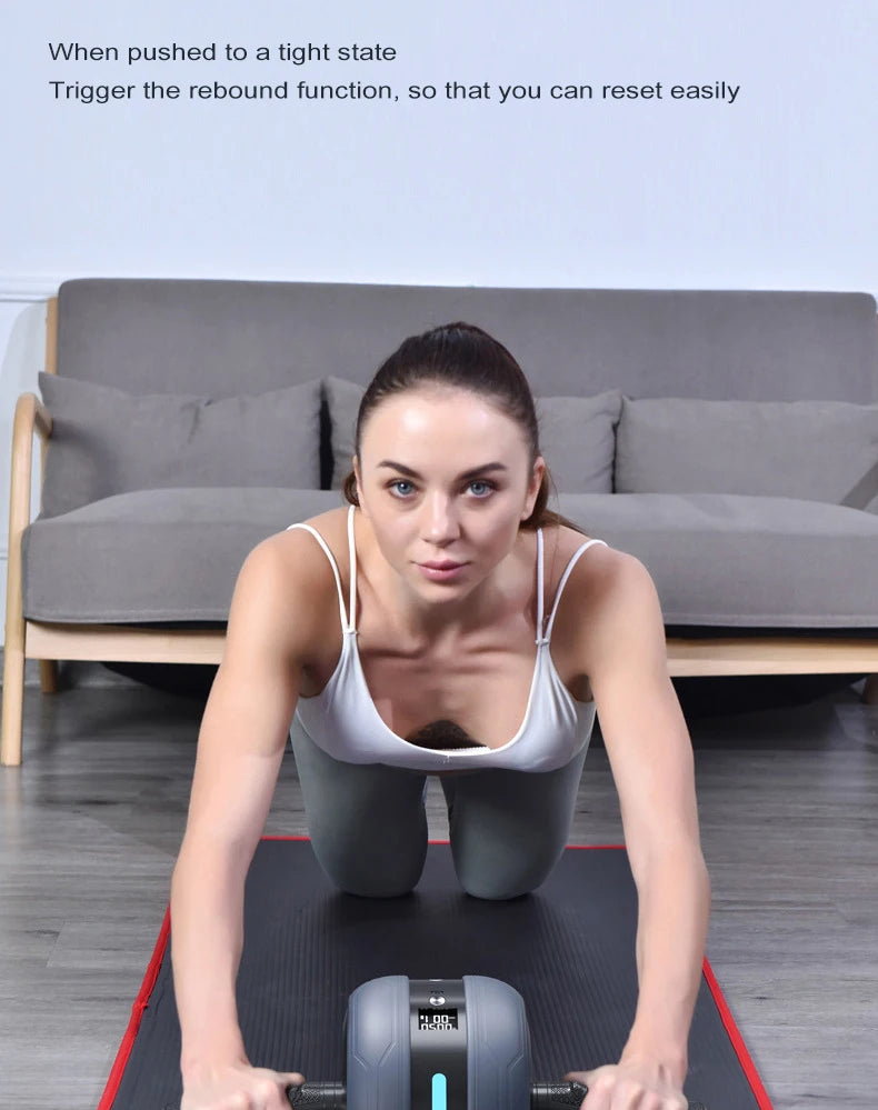 Intelligent Automatic Rebound Ab Roller, Abdominal Wheel for camping, Silent Fitness, Abdominal Strengthening Wheel