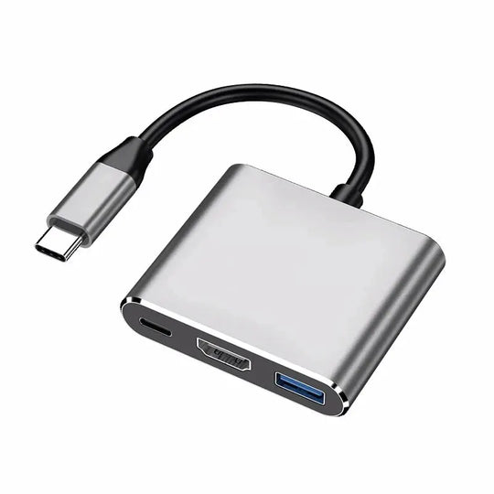 3-in-1 USB-C Hub - HDMI 4K Adapter with USB 3.0 & Charging for MacBook