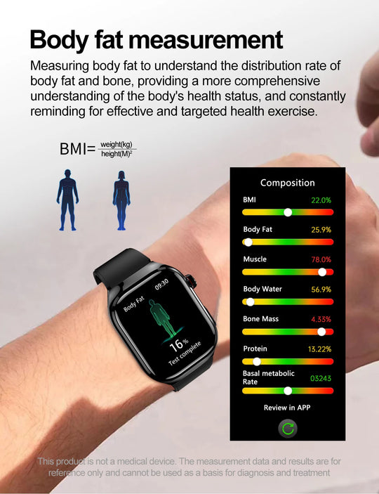 ECG+PPG Health Smartwatch - Heart Rate, Blood Pressure & BT Call Monitor