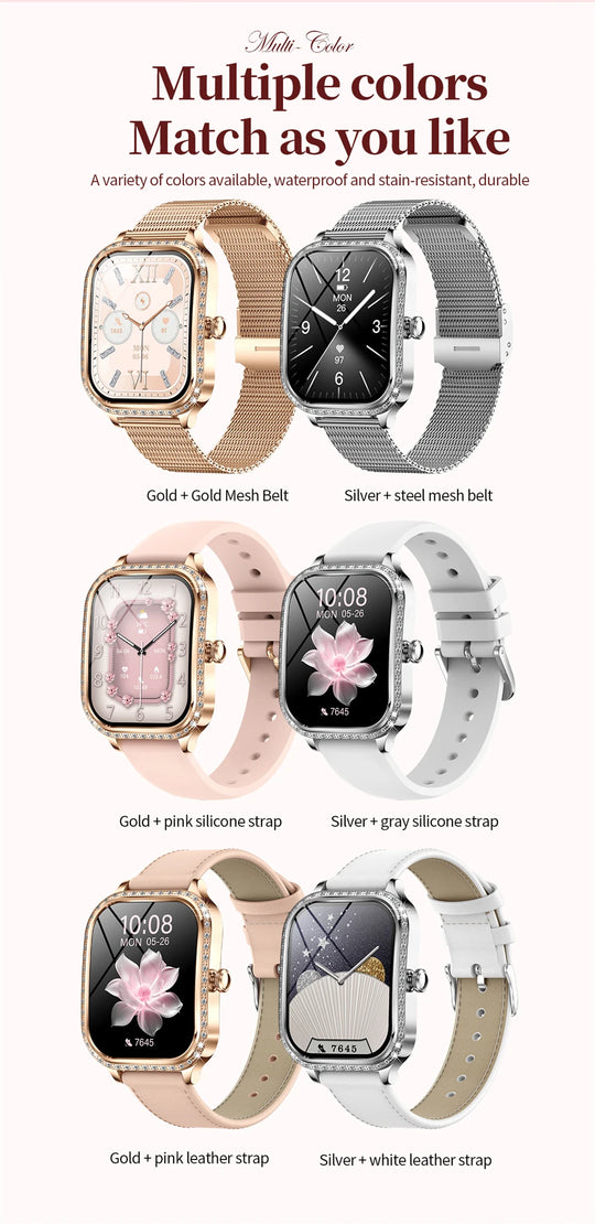 Luxury Smart Watch for Women - 1.75" HD Bluetooth Call Heart Rate Fitness Tracker