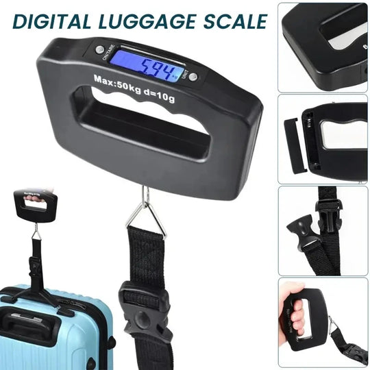 Digital Luggage Scale - 50kg Portable Travel Hanging Scale with LCD Backlight