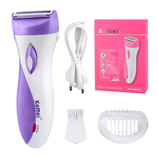 Rechargeable Lady Shaver & Epilator - Full Body Hair Removal, 30 Tweezers, Active Massage
