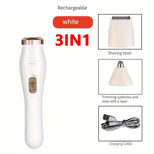 Portable Electric Lady Shaver - Armpit, Bikini, Arm, Leg & Face Hair Removal - Painless