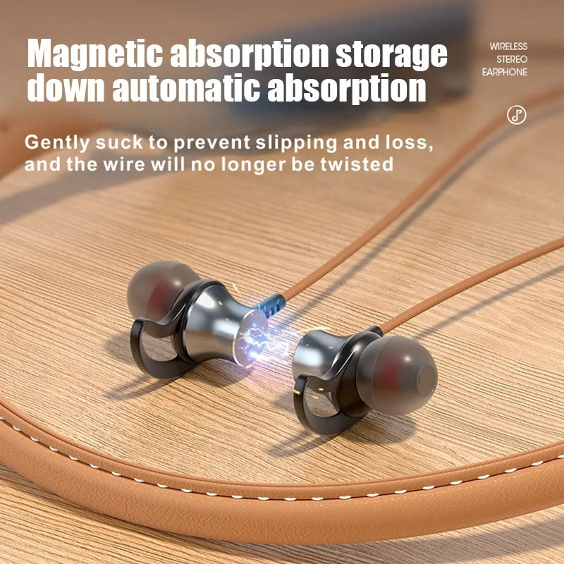 Magnetic Neckband Bluetooth Earphones - Wireless Sport Headset with Mic