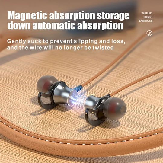 Magnetic Neckband Bluetooth Earphones - Wireless Sport Headset with Mic