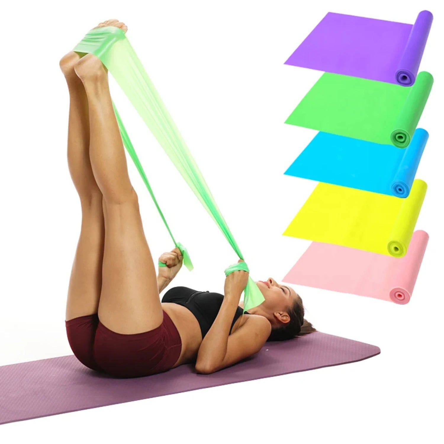 TPE Yoga Resistance Band - Elastic Loop for Pilates, Stretching & Strength Training - Size
