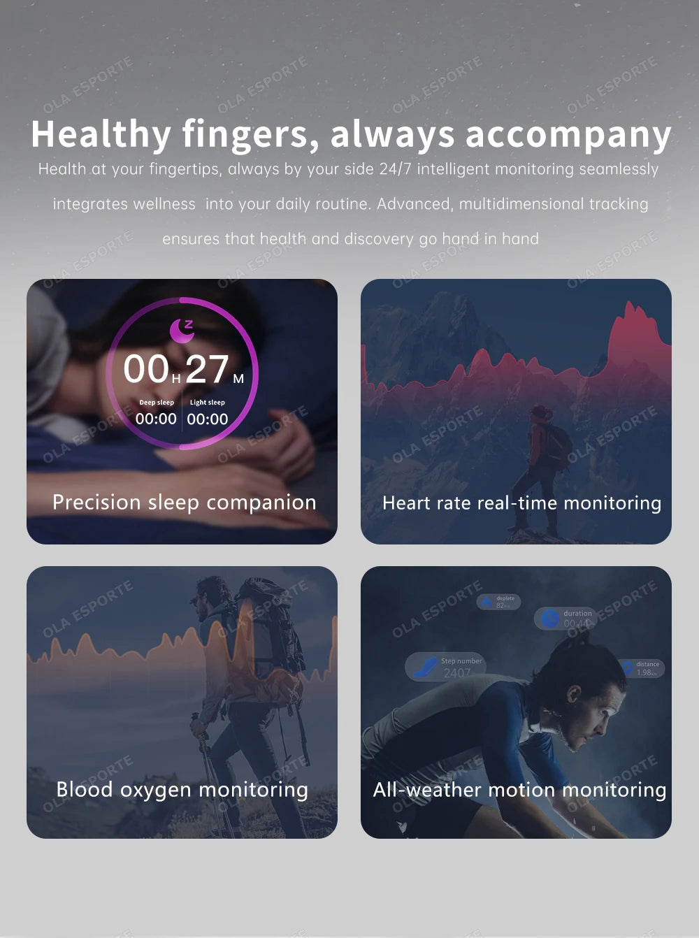 Smart Ring - Heart Rate Blood Oxygen Monitor IP68 Waterproof