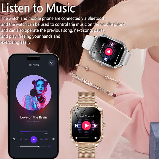 Luxury Smart Watch for Women - 1.75" HD Bluetooth Call Heart Rate Fitness Tracker